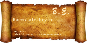 Bernstein Ervin névjegykártya